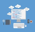 Programming Coding Flat Concept Vector