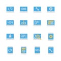 Programming and coding in flat icon set.Vector illustration Royalty Free Stock Photo