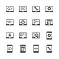 Programming and coding in glyph icon set.Vector illustration Royalty Free Stock Photo