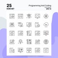 25 Programming And Coding Icon Set. 100% Editable EPS 10 Files. Business Logo Concept Ideas Line icon design Royalty Free Stock Photo