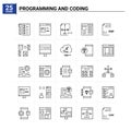 25 Programming And Coding icon set. vector background Royalty Free Stock Photo