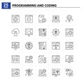 25 Programming And Coding icon set. vector background Royalty Free Stock Photo