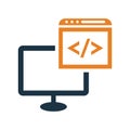 Programming, coding icon. Simple editable vector design Royalty Free Stock Photo