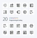 20 Programming And Coding Line icon Pack like develop business develop laptop develop