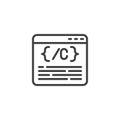 Programming coding line icon Royalty Free Stock Photo