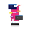 Programming and coding mobile applications, web design Royalty Free Stock Photo