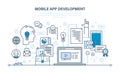 Programming, coding online,web courses, design, mobile and desktop app development. Royalty Free Stock Photo