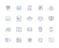 Programming coding outline icons collection. Coding, Programming, Scripting, Compiling, Debugging, Syntax, Algorithms