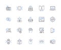 Programming coding outline icons collection. Coding, Programming, Scripting, Compiling, Debugging, Syntax, Algorithms