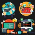 Programming, Development, Analytics and Coding Concept Banners Royalty Free Stock Photo