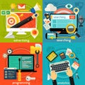 Programming, Development, Analytics and Coding Concept Banners Royalty Free Stock Photo