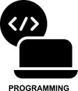 programming, coding, software, application, computer, software development solid glyph icon Royalty Free Stock Photo