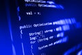 Programming coding source code screen. Royalty Free Stock Photo