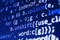 Programming coding source code screen. Royalty Free Stock Photo