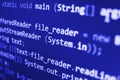 Programming coding source code screen. Royalty Free Stock Photo