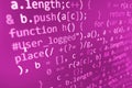 Programming coding source code screen. Royalty Free Stock Photo