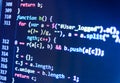 Programming coding source code screen. Royalty Free Stock Photo