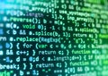 Programming coding source code screen. Royalty Free Stock Photo