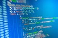 Programming coding source code screen. Royalty Free Stock Photo