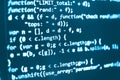 Programming coding source code screen. Royalty Free Stock Photo