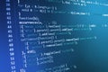 Programming coding source code screen. Royalty Free Stock Photo