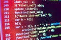 Programming coding source code screen. Royalty Free Stock Photo