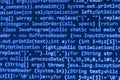 Programming coding source code screen. Royalty Free Stock Photo