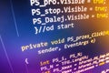Programming coding source code screen. Royalty Free Stock Photo