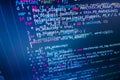 Programming coding source code screen. Royalty Free Stock Photo