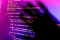 Programming coding source code screen. Royalty Free Stock Photo