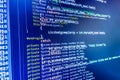 Programming coding source code screen. Royalty Free Stock Photo