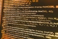 Programming coding source code screen. Royalty Free Stock Photo