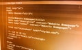 Programming coding source code screen. Royalty Free Stock Photo