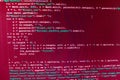 Programming coding source code screen. Royalty Free Stock Photo