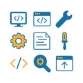 Programming and coding vector icons set, technology development symbols Royalty Free Stock Photo