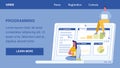 Programming, Coding Vector Landing Page Template Royalty Free Stock Photo