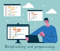 Programming and coding, Website development, Web design.Flat design modern vector illustration concept Royalty Free Stock Photo