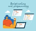 Programming and coding, Website development, Web design.Flat design modern vector illustration concept Royalty Free Stock Photo