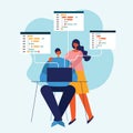 Programming and coding, Website development, Web design.Flat design modern vector illustration concept Royalty Free Stock Photo