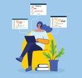 Programming and coding, Website development, Web design.Flat design modern vector illustration concept. Royalty Free Stock Photo