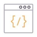 Programming color line vector icon
