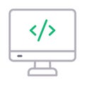 Programming color line vector icon