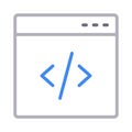 Programming color line vector icon