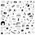 programming ,computer technology - doodles, vector icon set Royalty Free Stock Photo