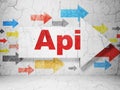 Programming concept: arrow with Api on grunge wall background Royalty Free Stock Photo