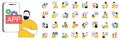 Programming concept with character situations mega set. Vector illustrations Royalty Free Stock Photo
