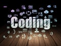 Programming concept: Coding in grunge dark room Royalty Free Stock Photo