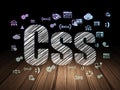 Programming concept: Css in grunge dark room Royalty Free Stock Photo