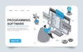 Programming concept in 3d isometric Royalty Free Stock Photo
