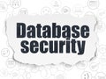 Programming concept: Database Security on Torn Paper background Royalty Free Stock Photo